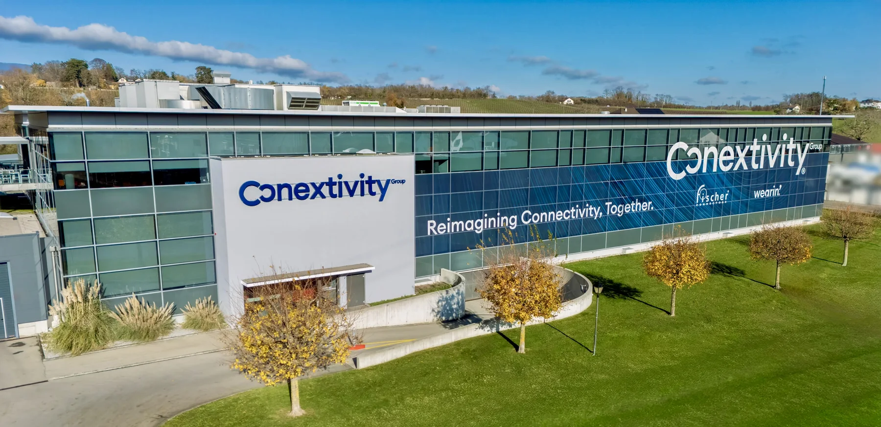 Vue latérale du siège Conextivity photographié au drone